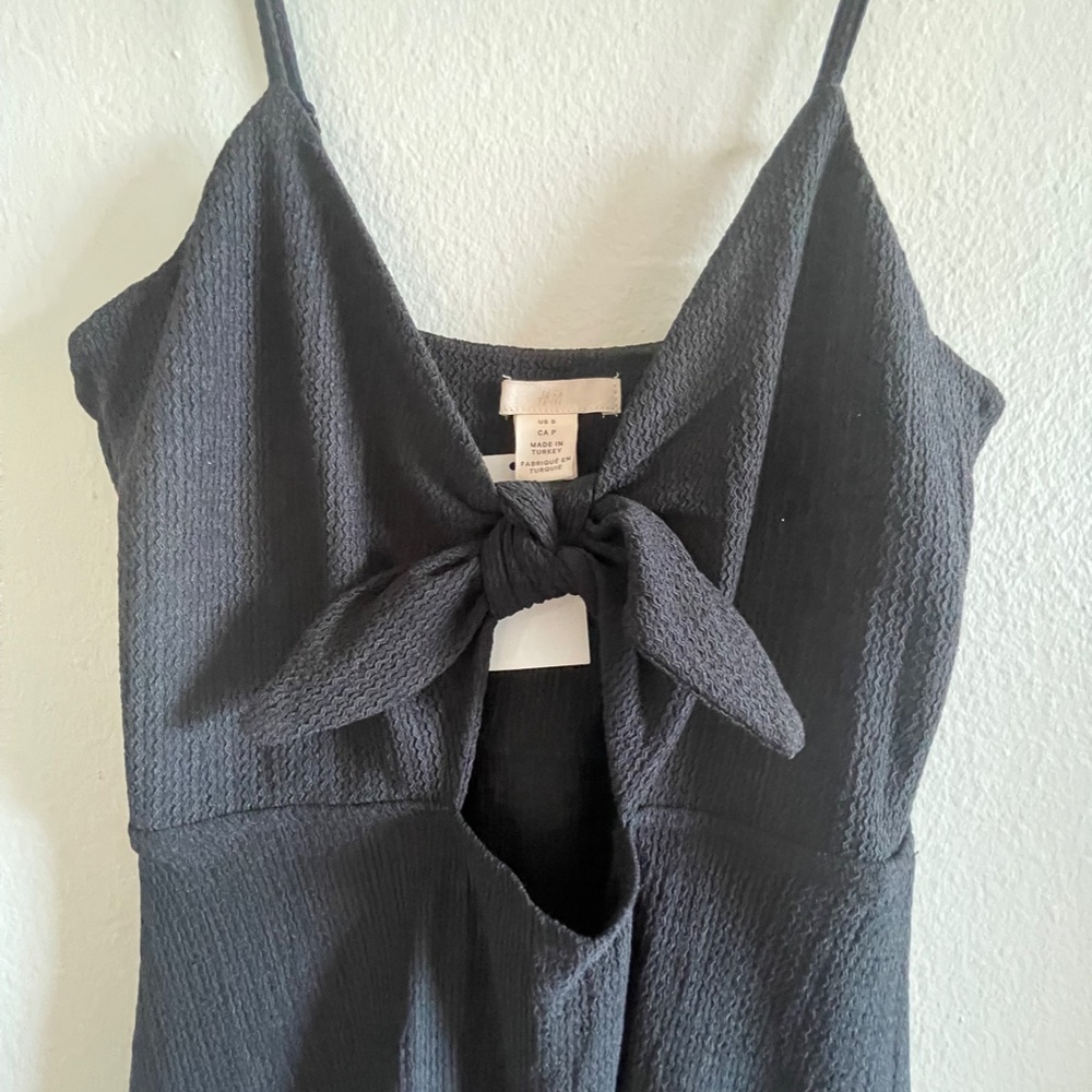 New, with tags - Retro Tie Front Black Dress - Picture 1 of 4
